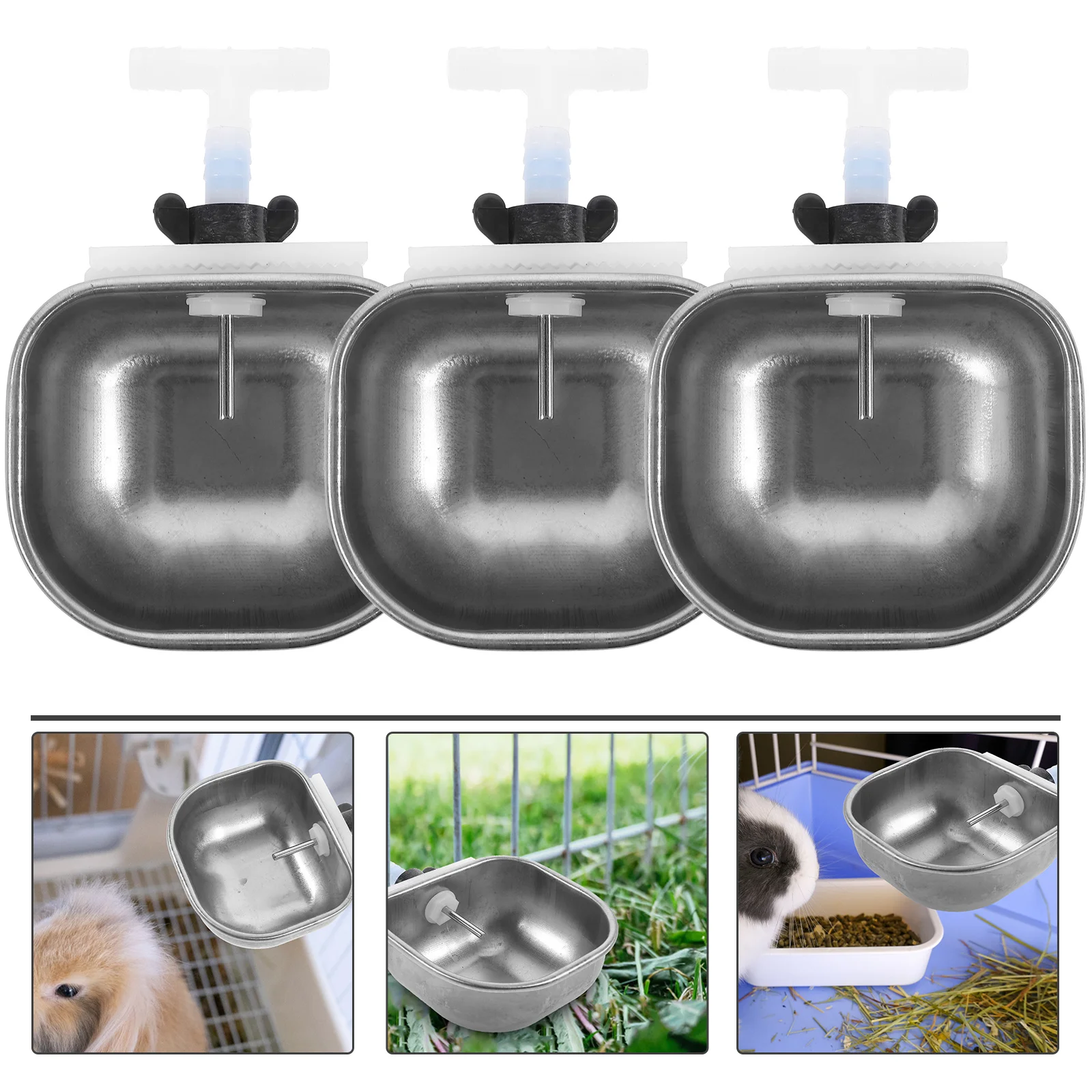 3 шт. поилка для кроликов домашних животных автоматическая кормления держатель