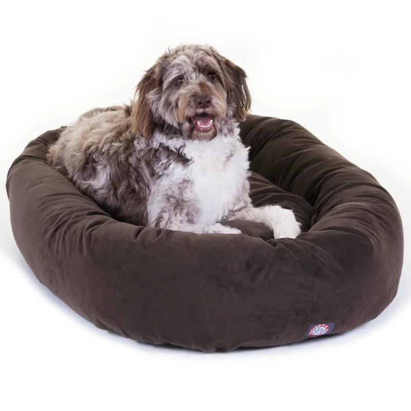 

Majestic Pet | Suede Bagel Pet Bed For Dogs, Chocolate, Extra Large