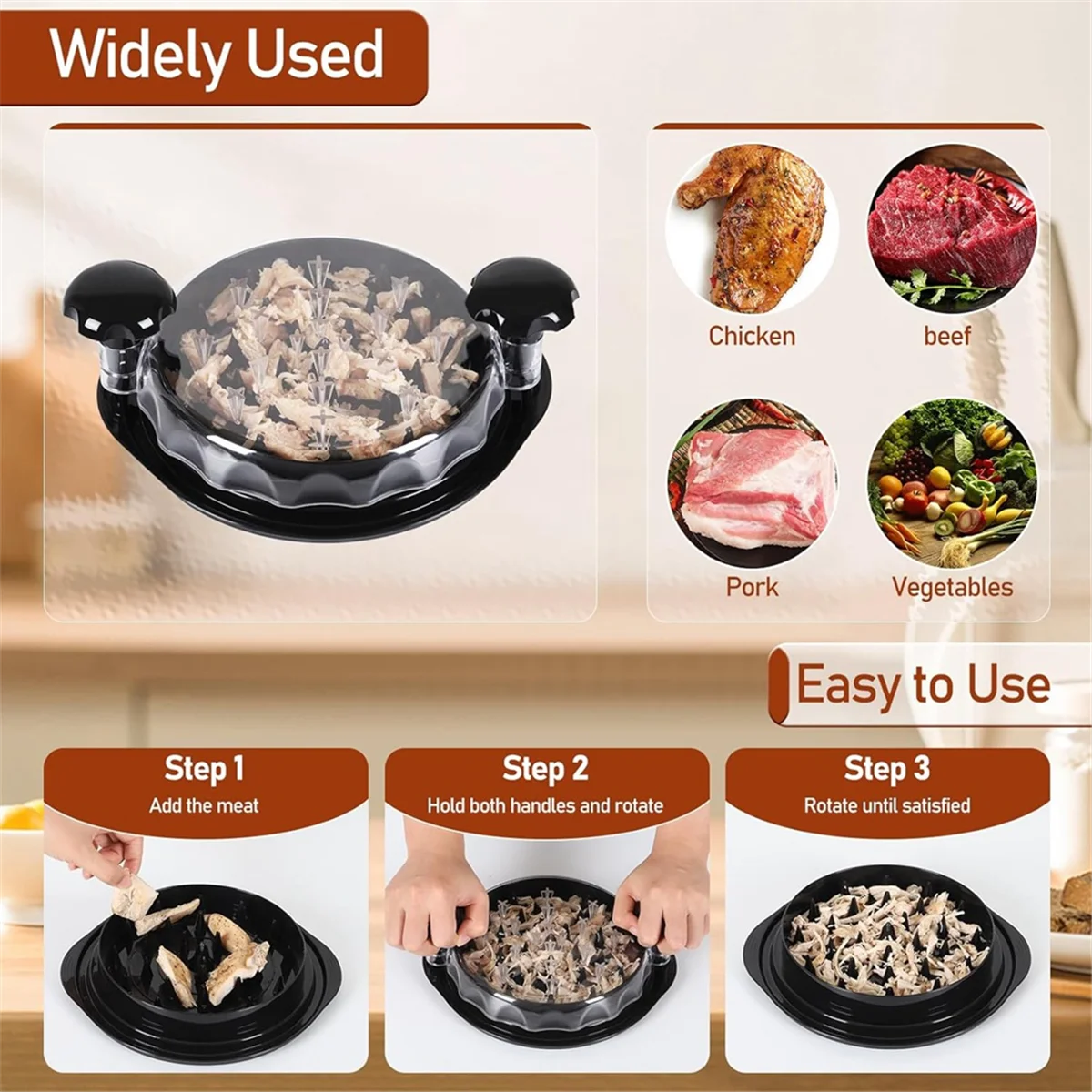 Измельчитель курицы измельчитель мяса с ручками и нескользящей основой