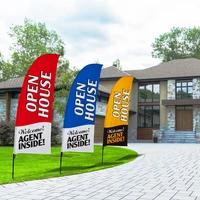 promotional open house business advertising feather flag outdoor swooper printed banner decoration display 5 4ft%e2%9c%961 8ft hot sale