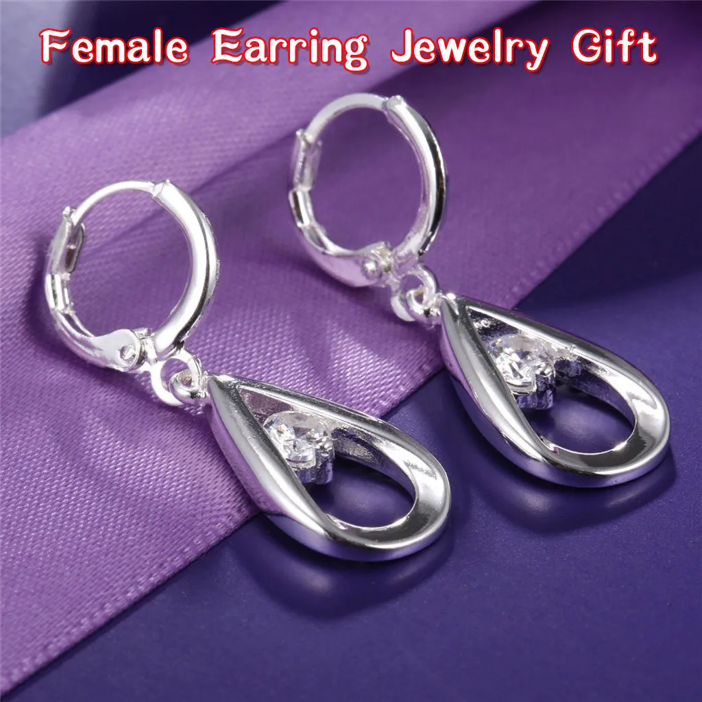 

Unique Earrings Dangle Hoop Earring Gift Party Rhinestone Crystal Wedding Jewelry Stainless Steel Earrings Woman Pendientes