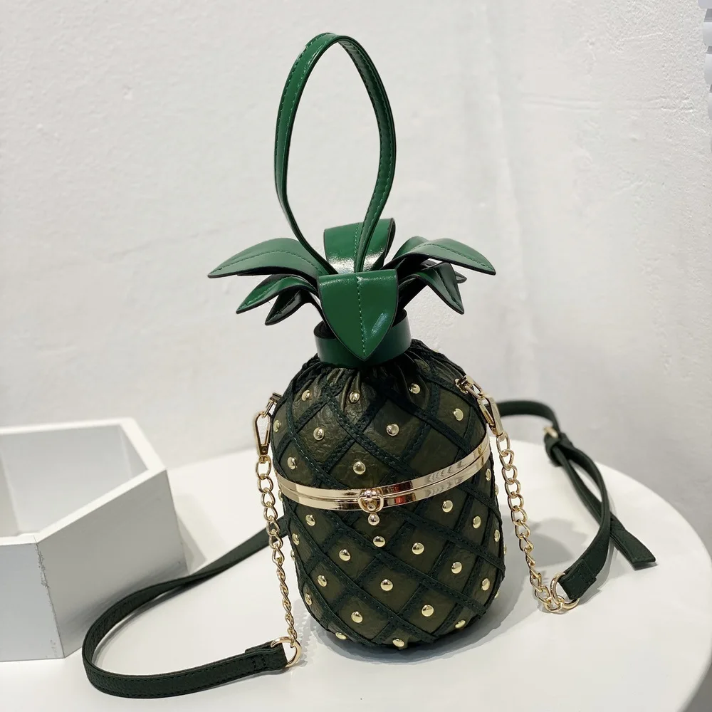 

Casual Cute Fruit Messenger Bag 2022 Trendy Special Personality Pineapple Shoulder Bag Shaping Pineapple Handbag