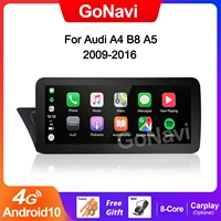 gonavi 8 core android 10 car stereo for audi a4 b8 a5 2009 2016 wifi 4g lte carplay 464gb ram swc ips touch screen gps navi