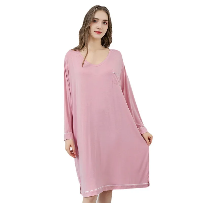 2023 Spring New Women's Pajamas Nightgown Modal Loose Large Size Thin Section Home Service Nightdress vestidos mujer