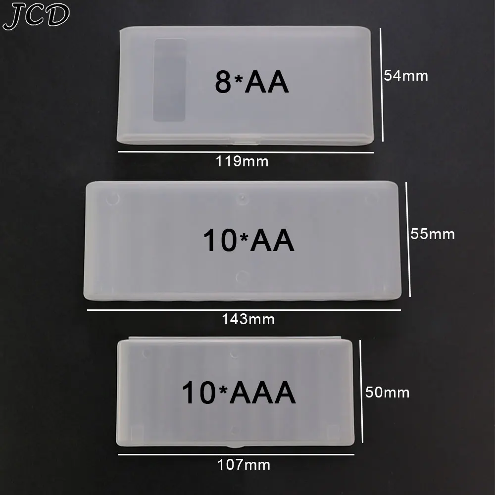 

JCD 3 Size Plastic Battery Storage Box Hard Container Case for 8PCS 10PCS AA AAA Battery Portable Batterij Organizer Box