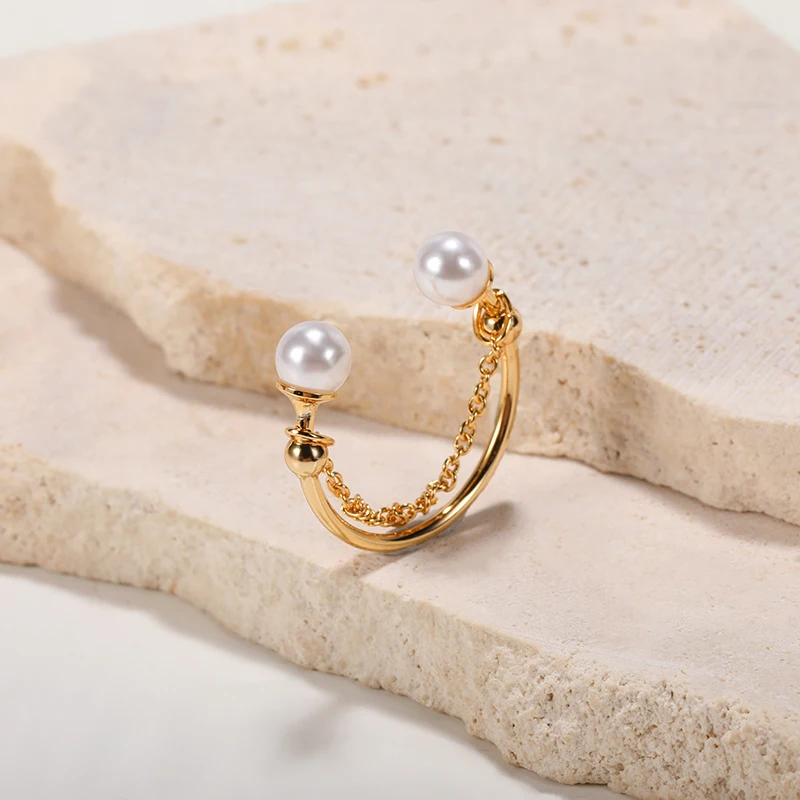 Изящные жемчужные кольца для женщин ювелирные изделия в стиле бохо Регулируемая