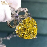 wong rain luxury 925 sterling silver vvs 3ex 15ct heart bowkont created moissanite gemstone pendant necklace fine jewelry gifts