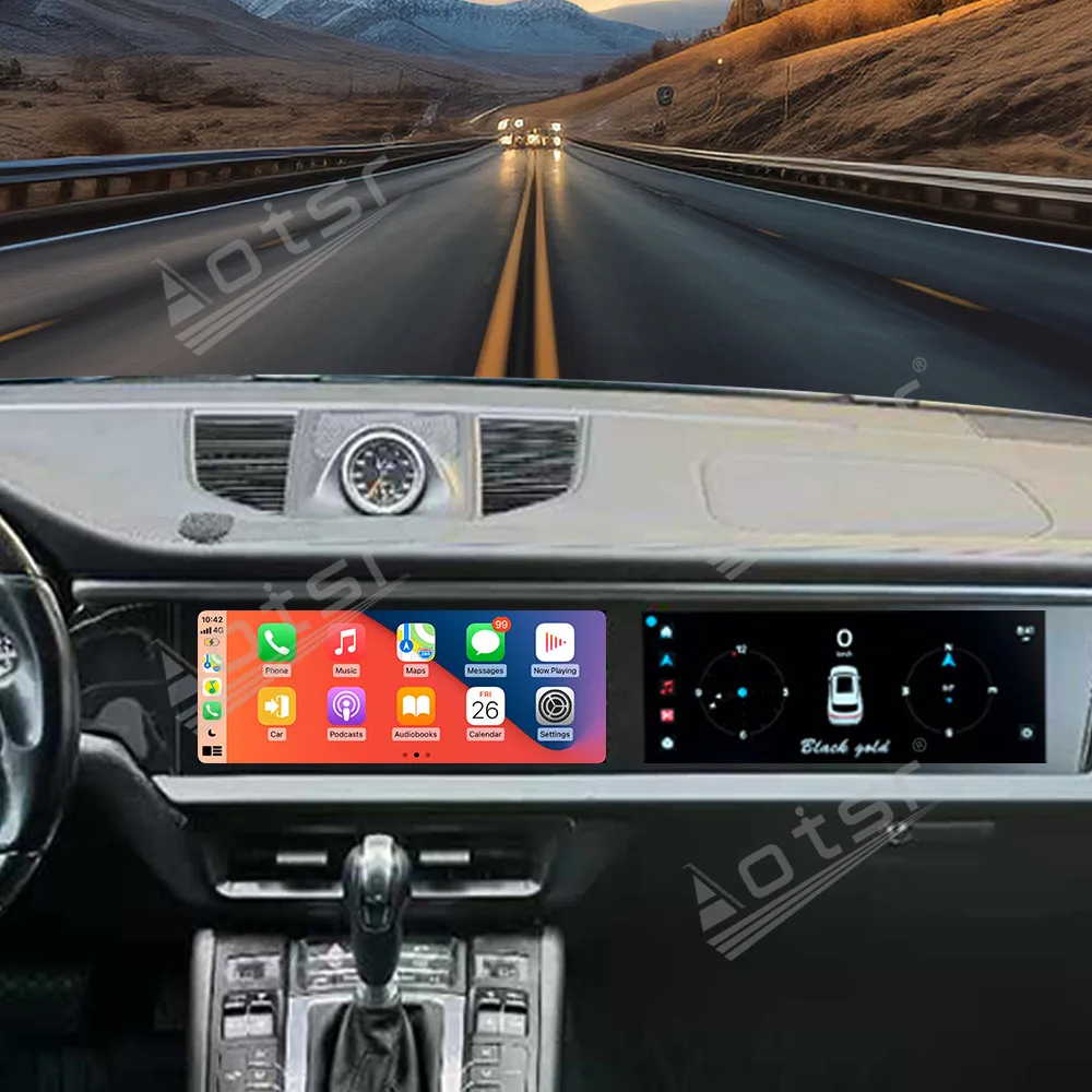 Автомобильный радиоприемник с двумя экранами для Porsche Macan 2014-2017 мультимедийный