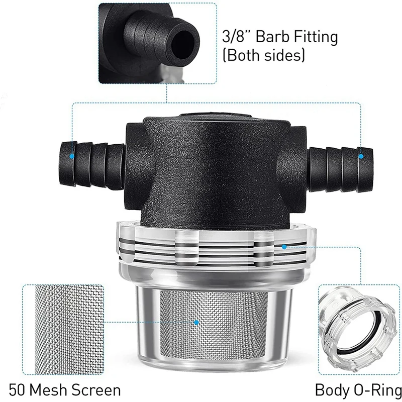 2 шт. фильтр для водяного насоса 3/8 дюйма штуцер шланга линейный Twist фотофильтр 12 В