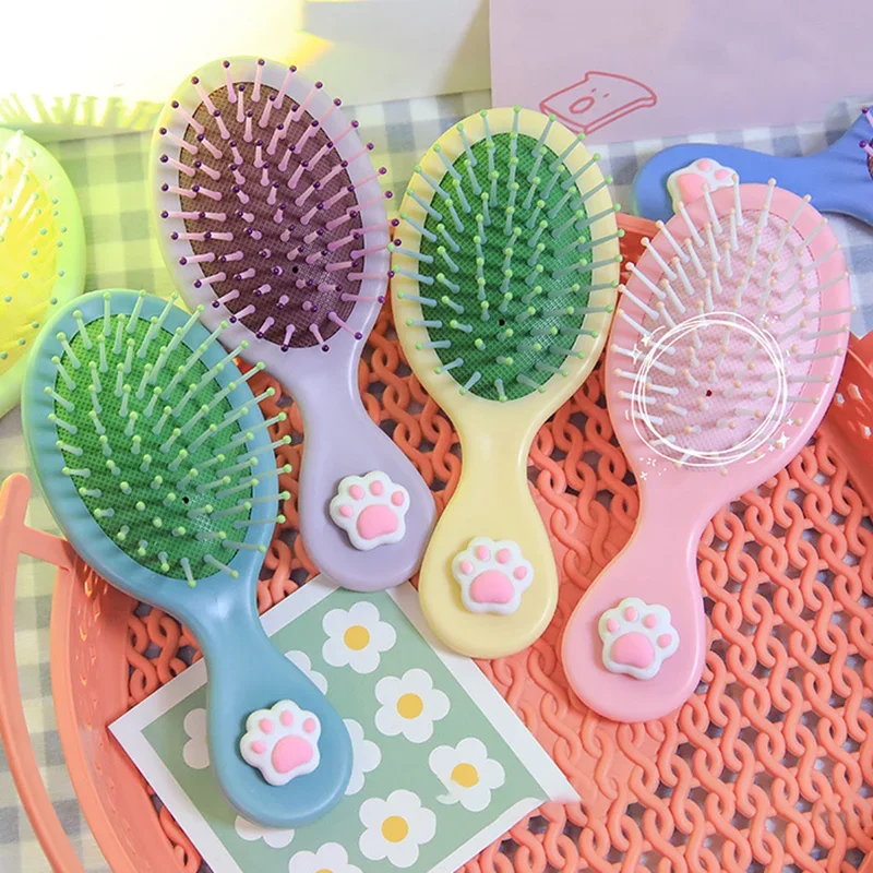 Щетка для волос с бантом и кошачьими когтями милая Массажная Расческа защитой от