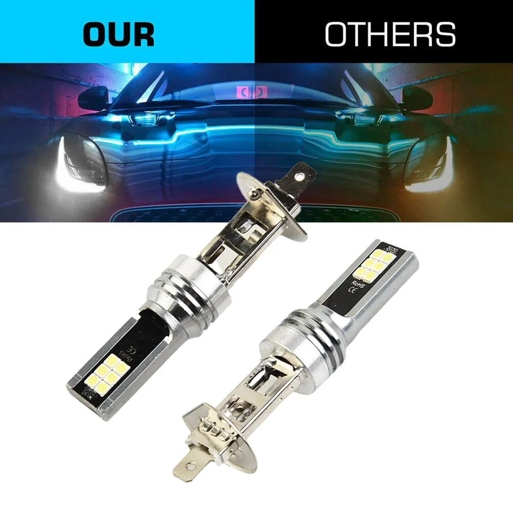

2pcs H1 LED Headlight Bulbs 6000K COB Chip Super Bright Car High Low Beam Motorcycle Headlights Auto Light Car Accessories