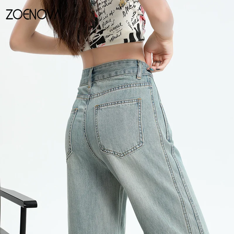 ZOENOVA Светло-голубые женские джинсы из ледяного шелка