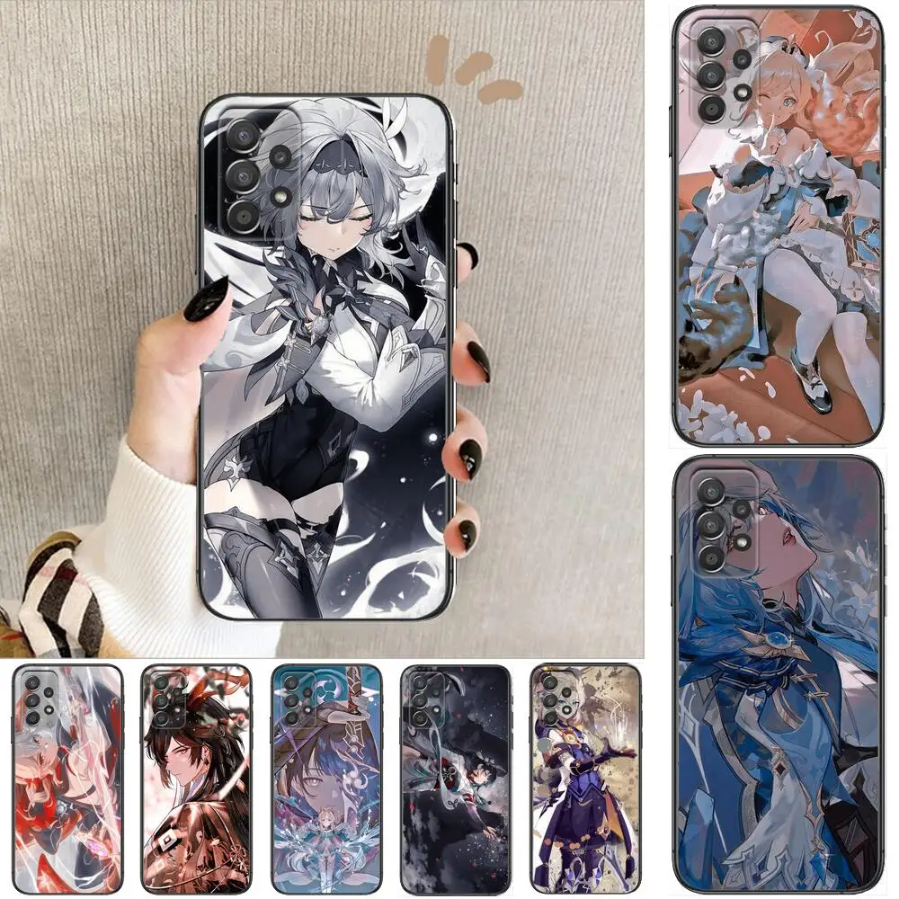 

Game-genshin impact Phone Case Hull For Samsung Galaxy A70 A50 A51 A71 A52 A40 A30 A31 A90 A20E 5G a20s Black Shell Art Cell Cov