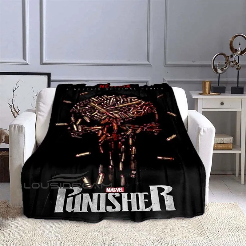 

Punisher Soft Blanket Bedding Flannel Living Room/Bedroom Warm Blanket Black Skull Plush Blanket Home Blankets for Beds