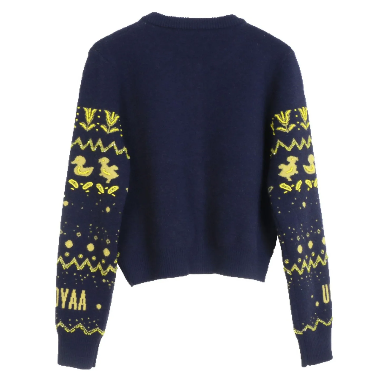 SONDR Темно-синий шерстяной кардиган с утиным дизайном