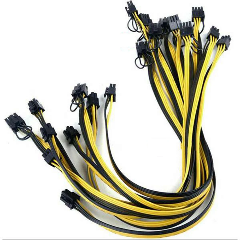 

12Pcs 50CM 18AWG GPU PCIE PCI-Express 6Pin Male to 8Pin (6+2) Male Graphics Video Card Power Cable for BTC Miners Mining