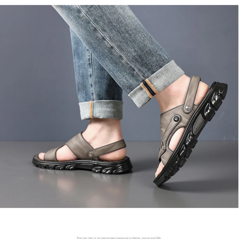 Мужские сандалии с противоскользящей мягкой подошвой повседневная Уличная