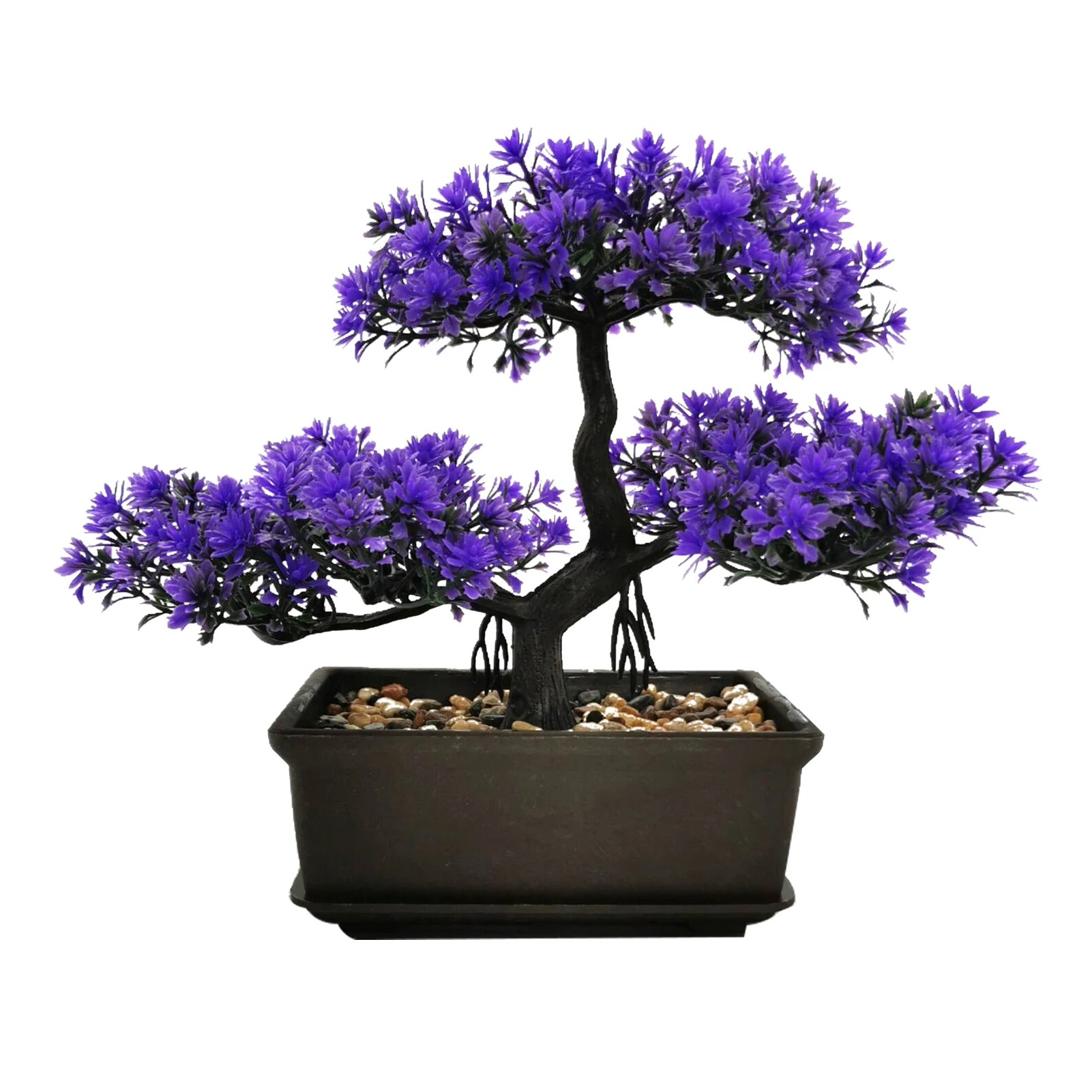 

Living Room Potted Desk Ornament Plastic Artificial Indoor Outdoor Greeting Pine Fake Plant Bonsai Tree Display Home Decor