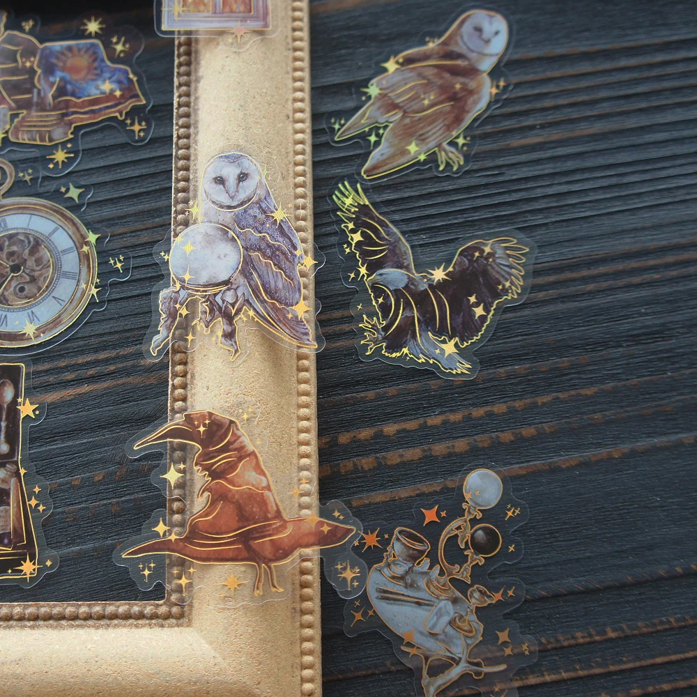 

10 листов Золотой школы магии начинается Сова книжки дизайн ПВХ наклейка подарок метки для оформления Скрапбукинг DIY стикер