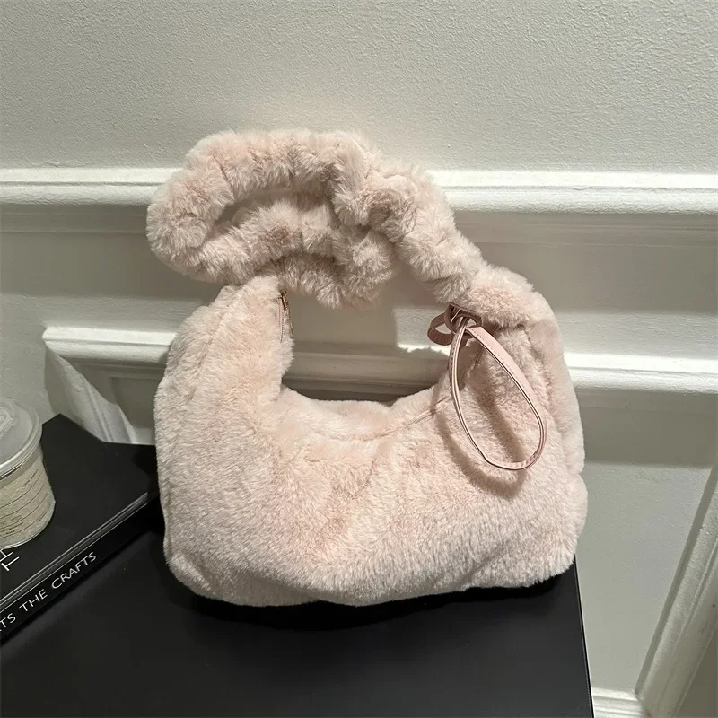 Сумка кросс-боди на завязках новинка плюшевая модная плиссированная сумка через