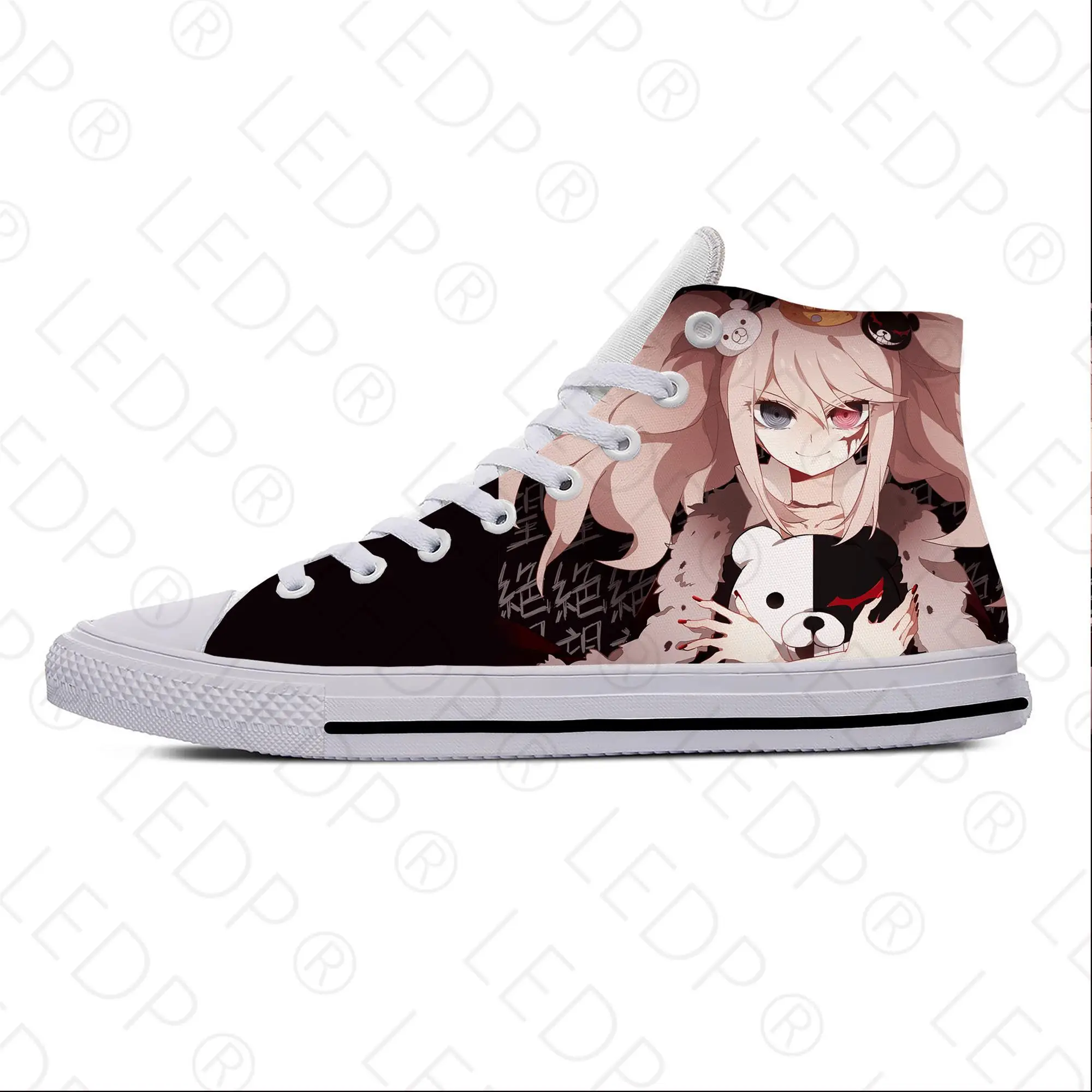 

Japanese Anime Manga Danganronpa Enoshima Junko Casual Cloth Shoes High Top Lightweight Breathable 3D Print Men Women Sneakers