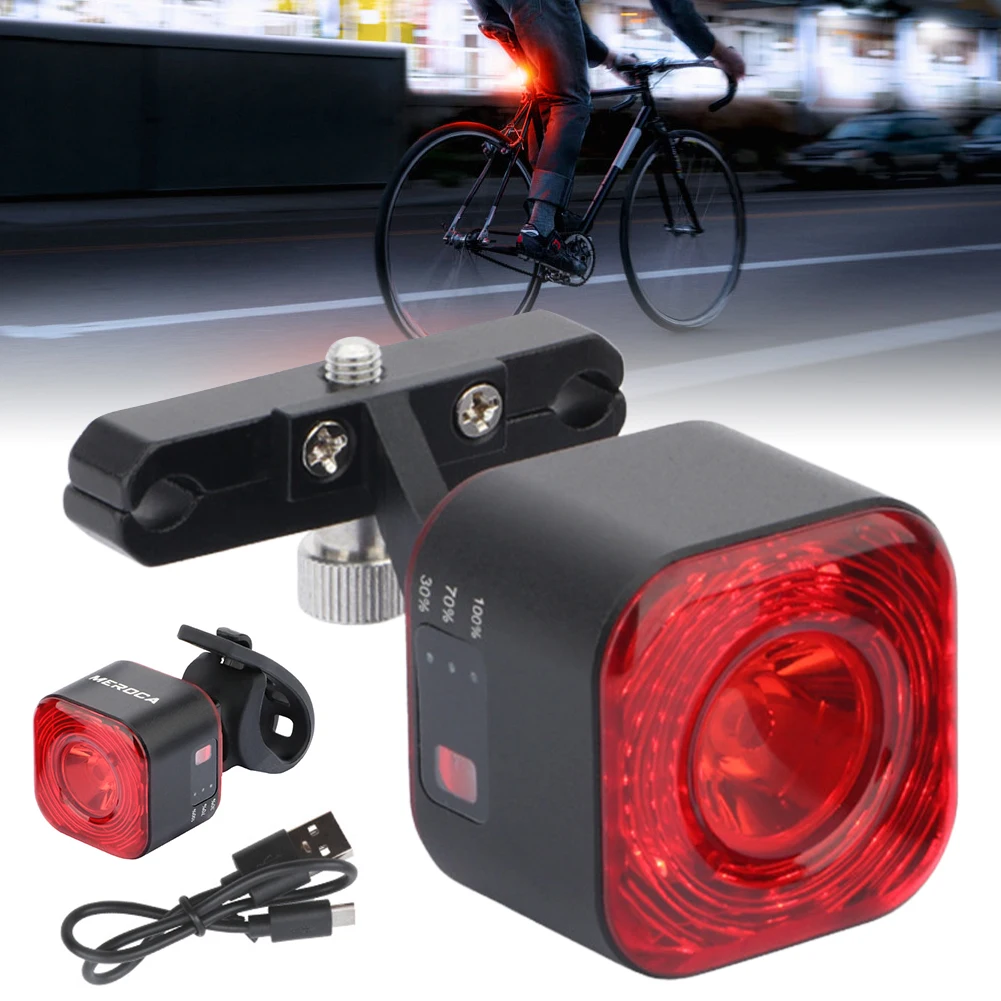 

Умный велосипедный стоп-сигнал, USB аккумуляторная лампа с фонарем стоп-сигнала, светодиодный водонепроницаемый задний фонарь для велосипед...