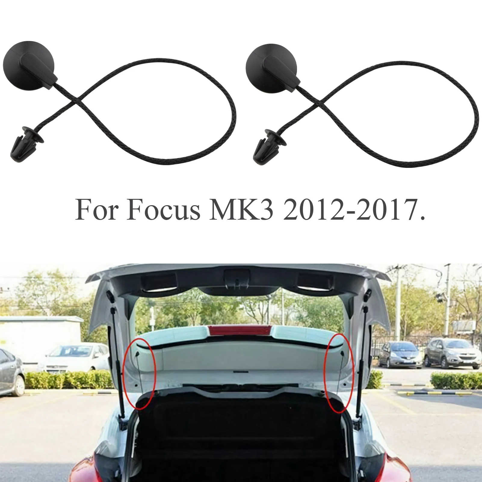 

2 PCS Car Parcel Shelf Fixing Cord Tie Down Strap String CV6Z5846538A FOR Ford Focus MK3 2012-2017 Car Accessories