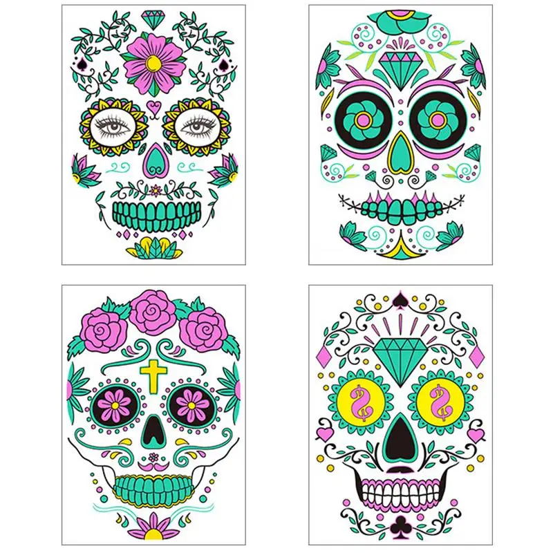 

4 шт., наклейки на лицо на Хэллоуин