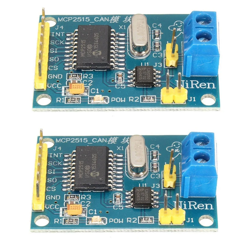 

New 2X MCP2515 CAN BUS TJA1050 Receiver Module SPI Protocol For Arduino SCM 51 New Blue