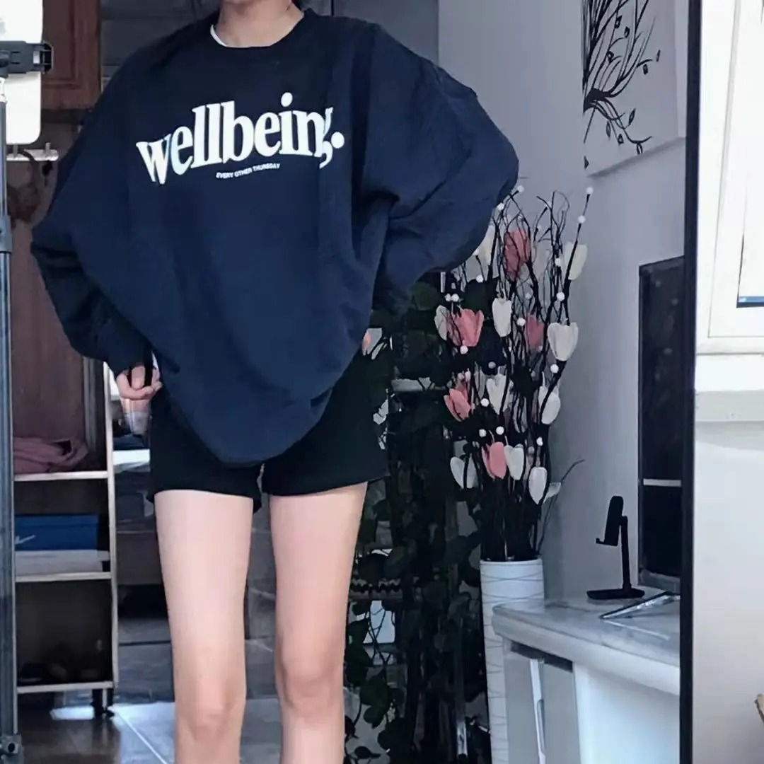 

Новые корейские толстовки с надписью Ins, весна 2023, Женская толстовка, студенческий Свободный Повседневный Американский тонкий пиджак в стил...