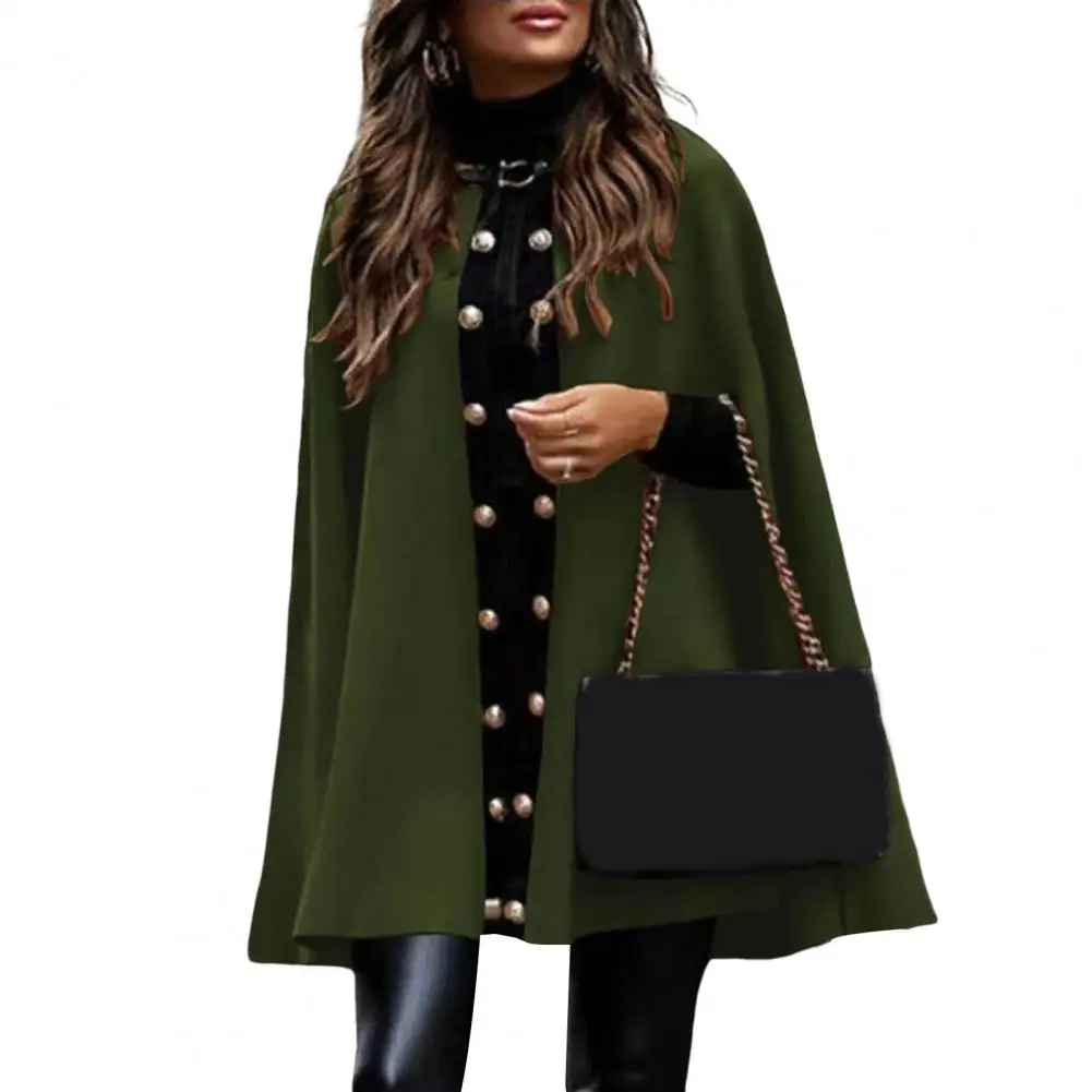 

Autumn High Street Cape Jackets for Women Sleeveless Cardigan Elegant Single Breasted Solid Office Ladies Trench Coats chaquetas