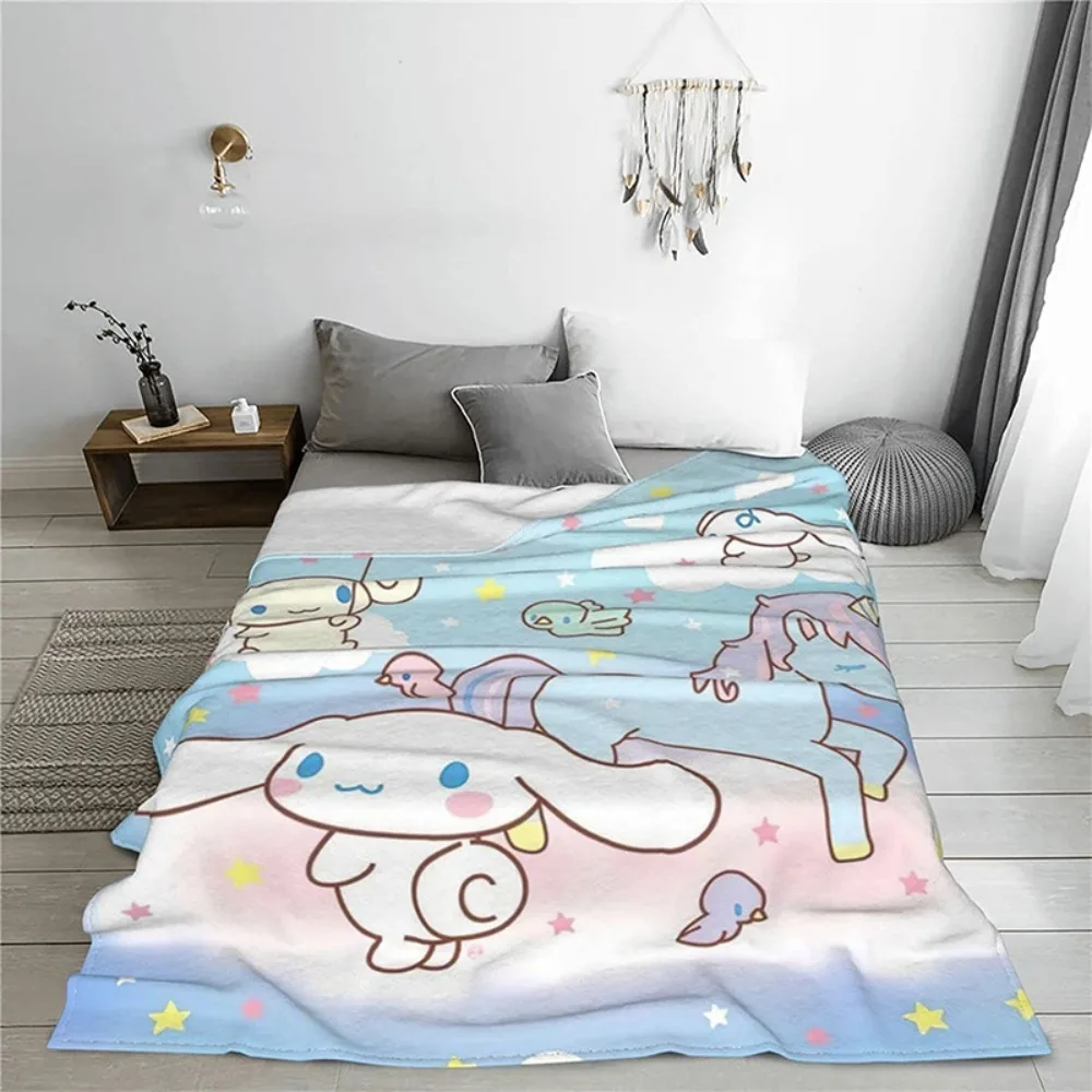 

Плюшевое одеяло Sanrio Kuromi для взрослых и детей, мультяшное утолщенное одеяло Kuromi для сна, удобное и теплое