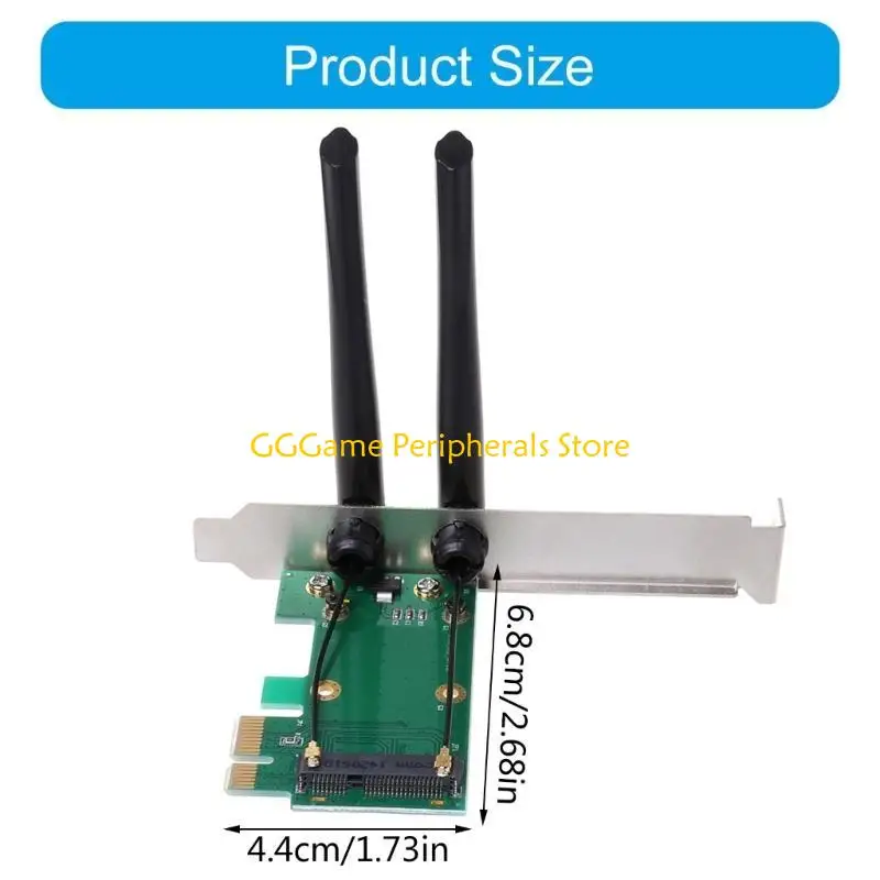 U55B Беспроводная сетевая карта Wi-Fi Mini PCIE-PCI-E 1X Настольный WIFI-адаптер для компьютера с 2 антеннами (art.: 3920dbade726b) - 3920dbade726b