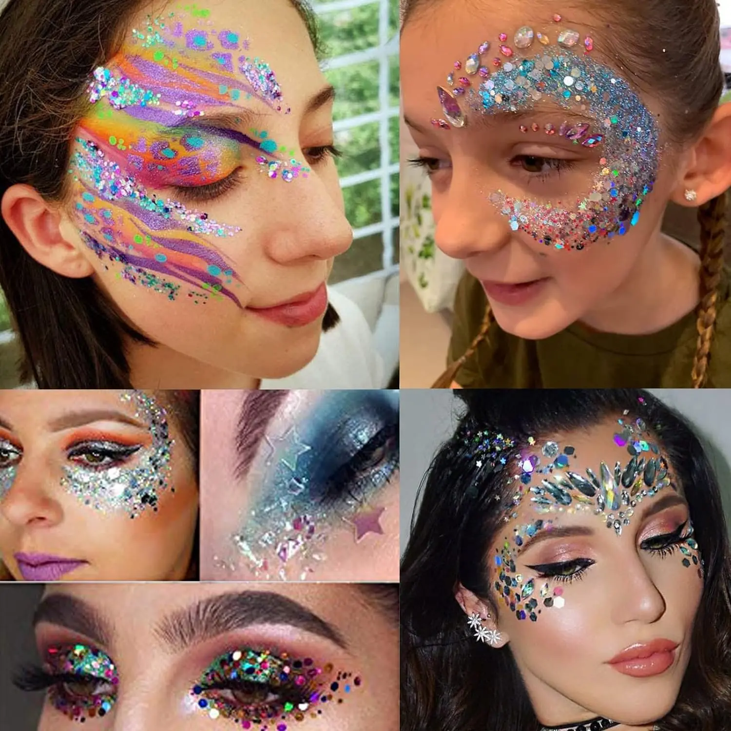 Серебряные блестки с четырьмя звездами 2 упаковки