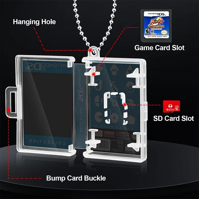 Чехол для картриджа DSi DS мини-брелок ключей специальный карман карт портативный