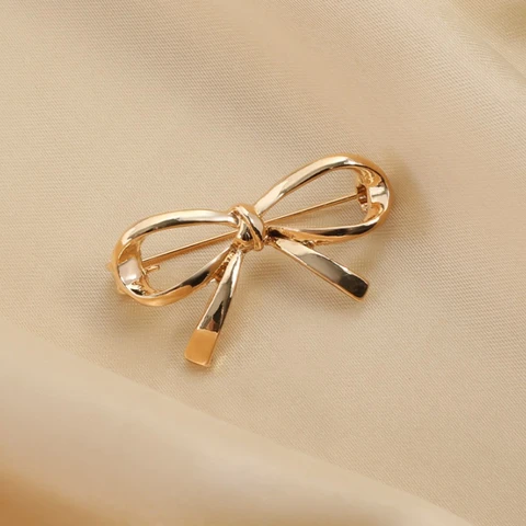 Модные полые броши с бантом для женщин и девочек, простые заколки с бантом и лацканами, одежда, свитер, костюм, сумка, шляпа, аксессуары