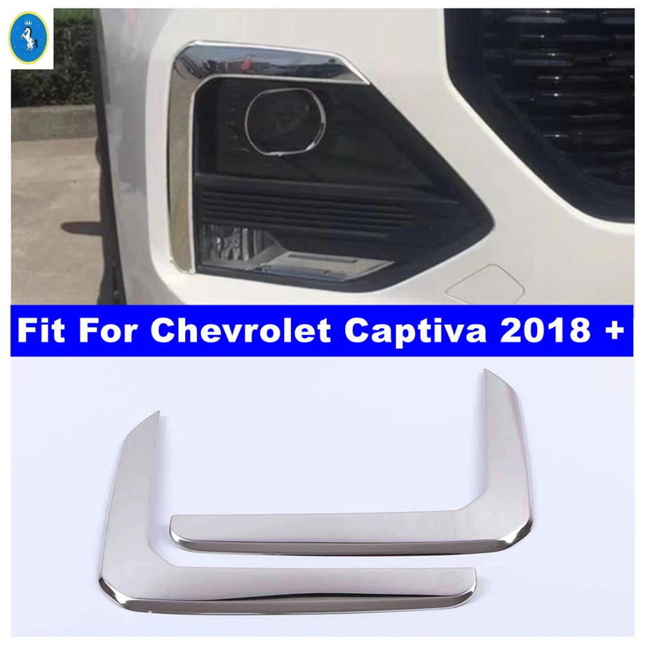 

Front Bumper Fog Lamps Lighs Eyebrow Eyelid Strip Cover Trim Fit For Chevrolet Captiva 2018 - 2021 Chrome Exterior Accessories