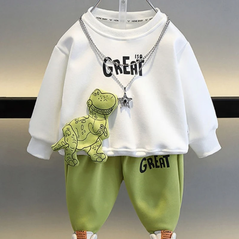 

Boys Sweatshirts + Trousers Cotton 2PCS/Set Kids Sport Suits 2023 Cute Winter Autumn High Quality Children Sets