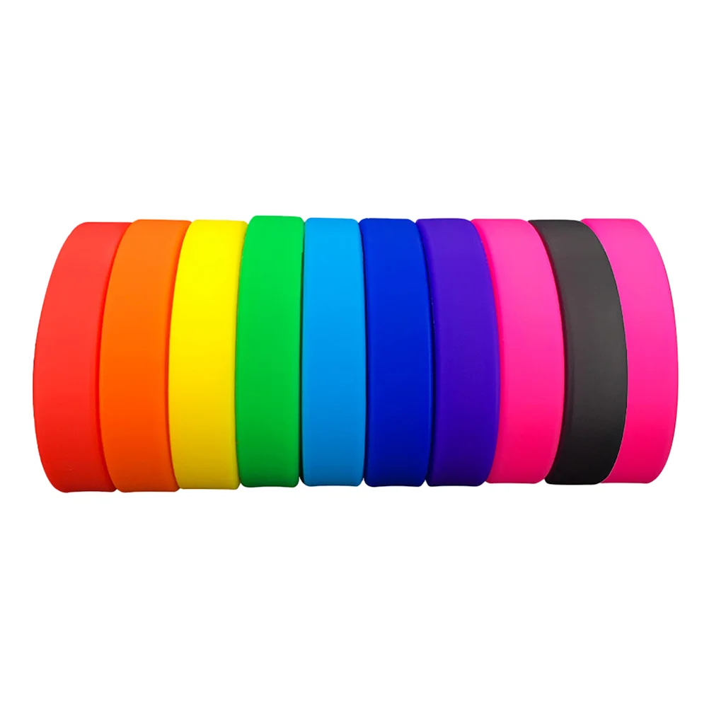

Silicone Bracelet Blank Wristbands Solid Color Kids Party Favors Stretch Rubber