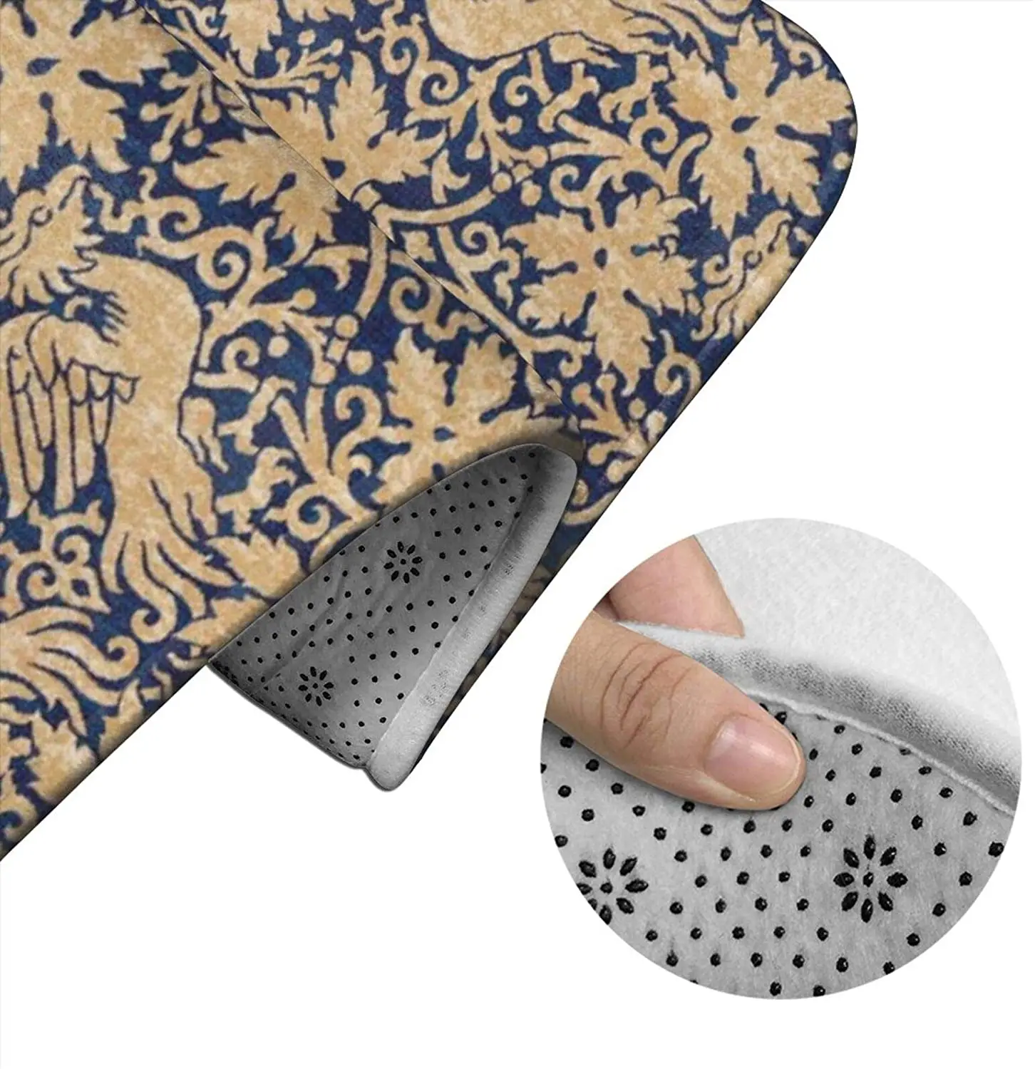 

Phoenix Damask a Bathroom Mat Sets 3 Piece Set Rugs Memory Foam Mat Set Toilet Seat Cover Bath Mat Lid cover