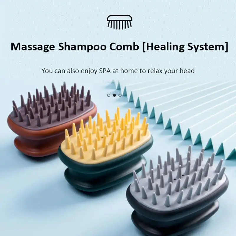 

Scalp Massager Shampoo Brush Soft Silicone Meridians Massage Shampoo Comb For Dandruff Removal Hair Growth Scratcher Head Brush