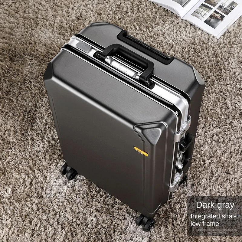 New Aluminum Frame Suitcase Travel Luggage Portable 20-inch Universal Wheel Password Box Free of Freight Trip Cabin