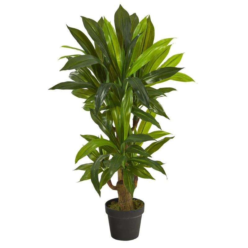 Green 3' Corn Stalk Dracaena Artificial Plant (Real Touch)