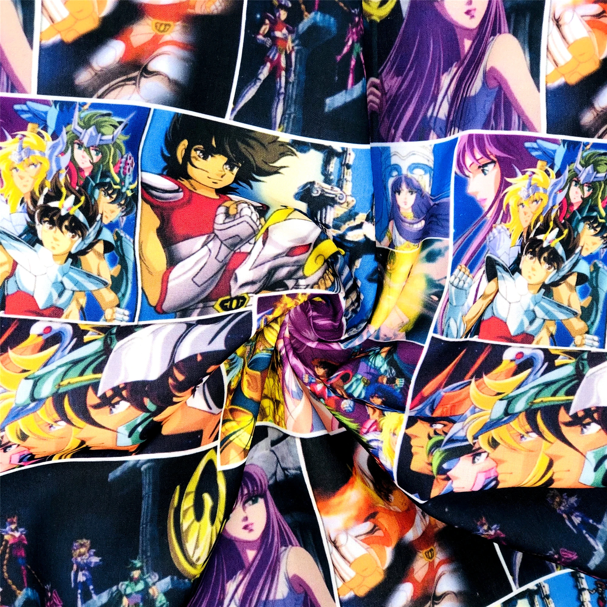 Ткань из полиэстера и хлопка Лоскутная с мультяшными персонажами для детей