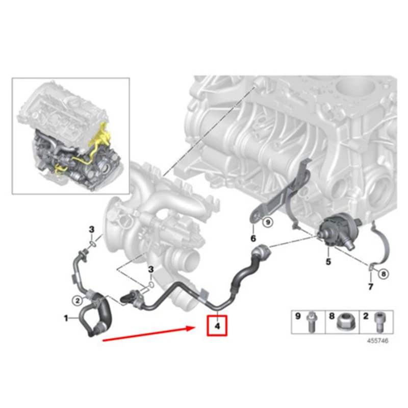 3 шт. турбонагнетатель охлаждающей жидкости для BMW F20 F30 G30 X3 X4 125I 330I 11537643226