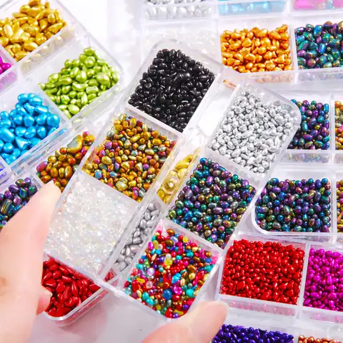 High-quality new 6-segment non-standard small round stone for nail design multi-colored jewelry for nails jewelry ...