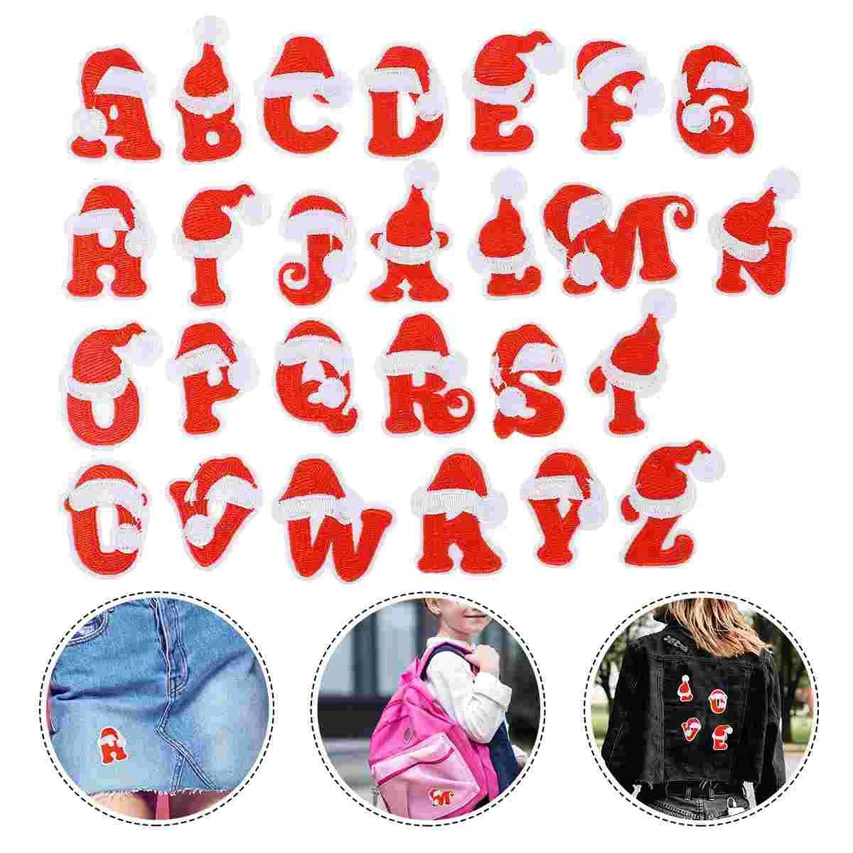 

Christmasfor Patch Clothesembroidered Appliques Applique Iron Alphabet Letter Clothing Diy Embroidery Sew Letters Stockings