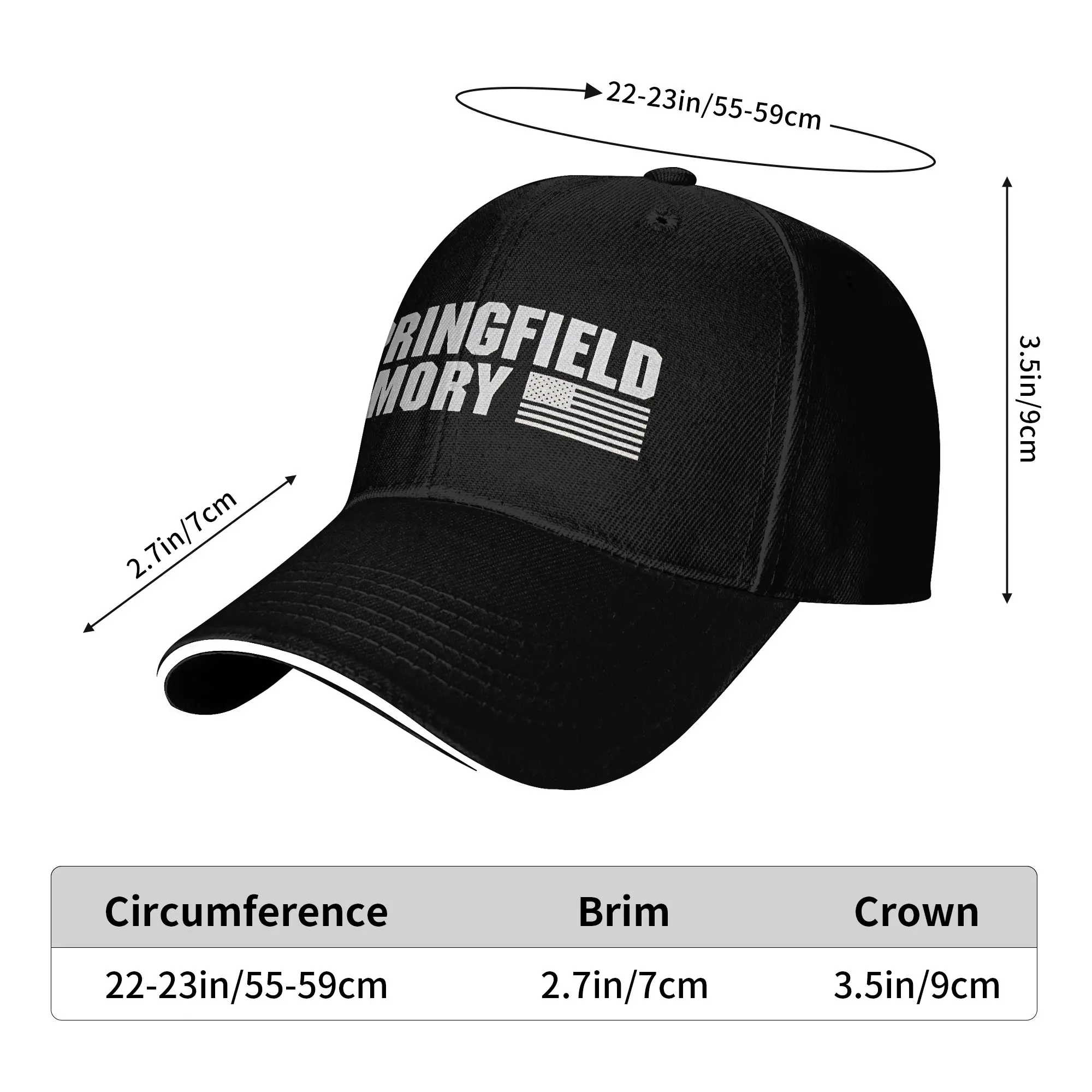 Фото Бейсболка Sun Baseball Cap Springfield Armory с принтом, солнцезащитная, в стиле ретро, для активного отдыха, с застежкой-клипсой №5