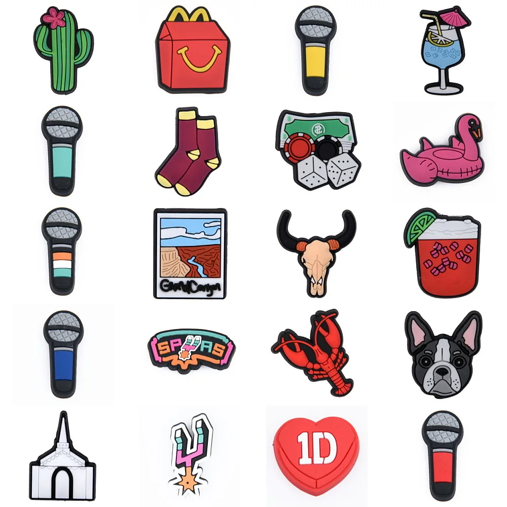 New Arrival Ghost Bull Microphone PVC Croc Charms Accessories Shoe Decorations For jibz Bracelets Kids Adults Gifts