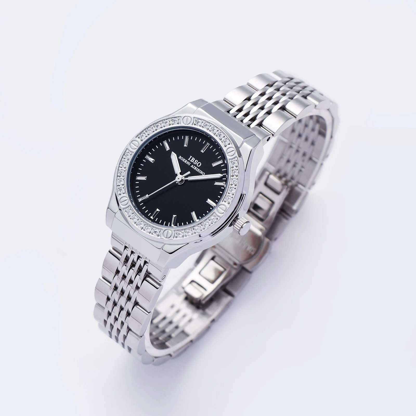 IBSO женские роскошные кварцевые часы 3ATM японский кварцевый механизм с ремешком из